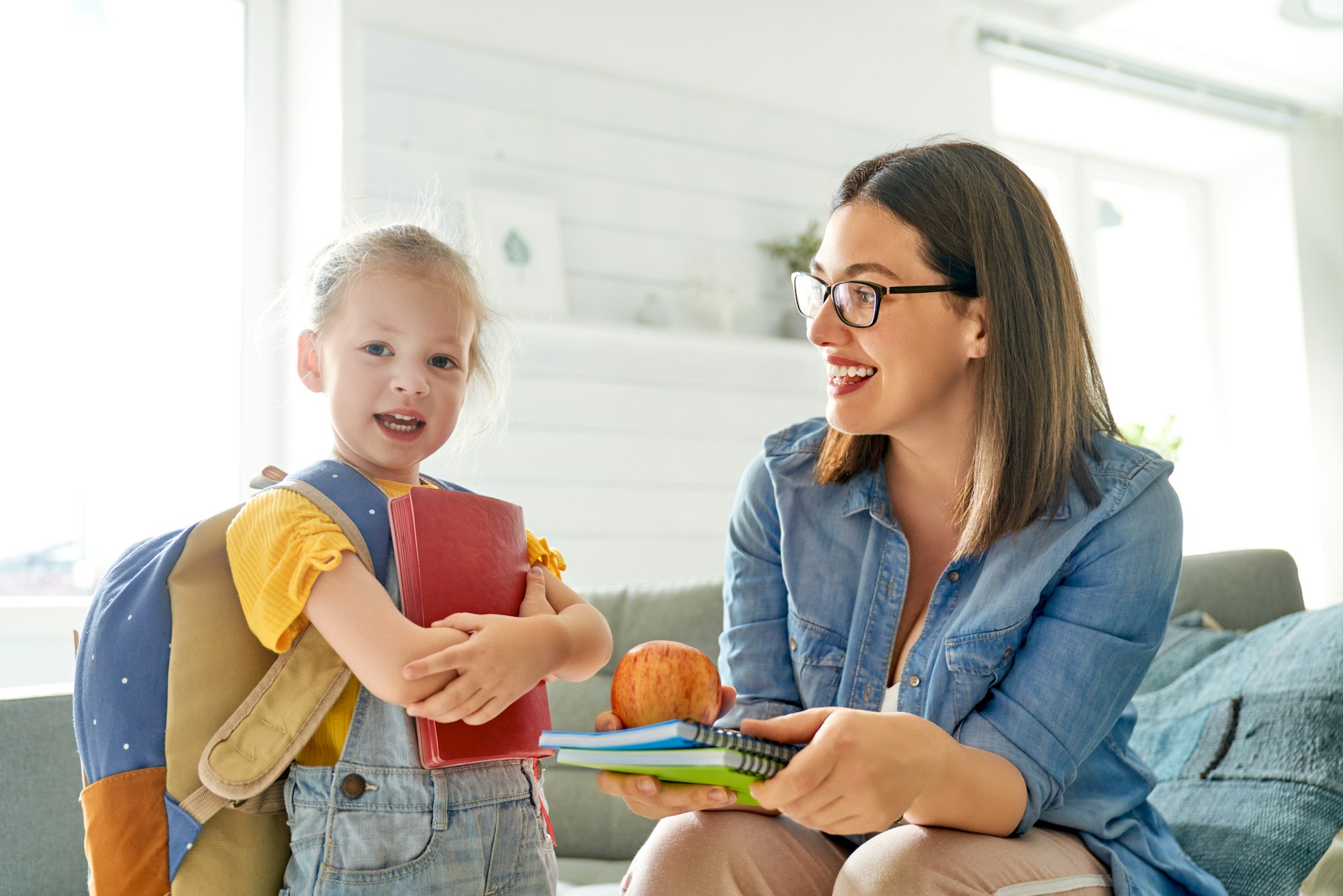 Parent and pupil of preschool.